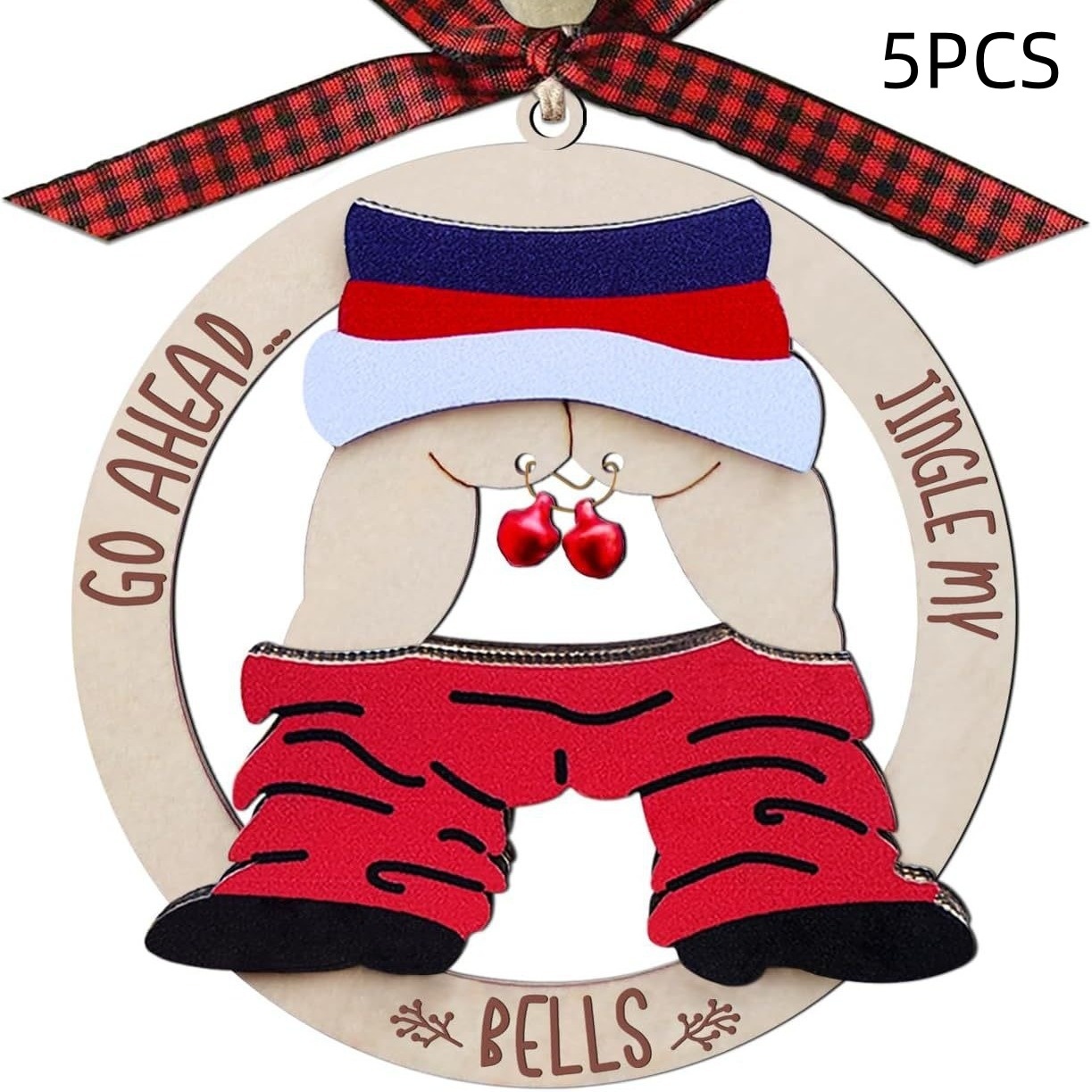 Christmas Gift Pendant Bell Wooden Hanging Decoration Pendant — изображение 9