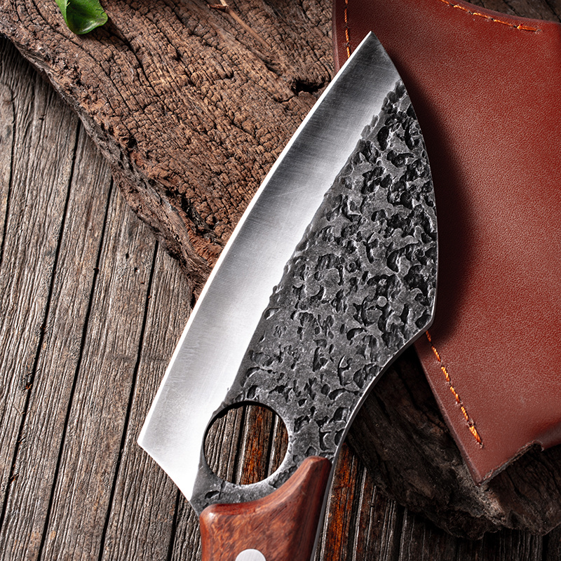 Segmented Forged Leather Sheath Sharp Non-grinding Picnic Knife — изображение 3