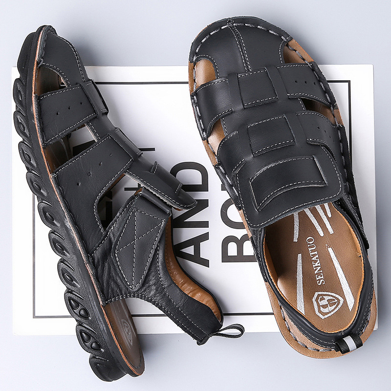 Men's Leather Sandals Soft Bottom Non-slip - Image 4