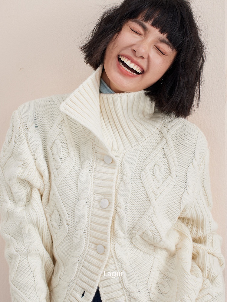 Heavy Industry Sweater Thickening Cardigan Idle Style Soft Glutinous Coat – Bild 6