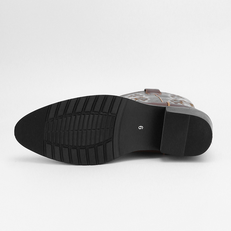 Men's Embroidery Retro High Leg Boot - Image 5