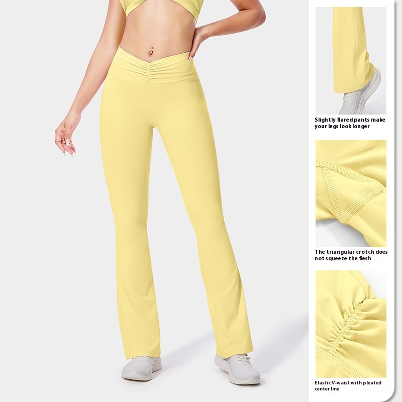 Fitness Pants Women's No Embarrassment Line Stretch Yoga Pants Tight Bootcut Pants — изображение 3