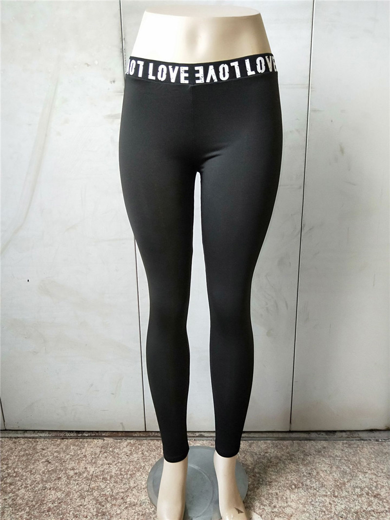 LOVE Elastic Waist Basic Yoga Pants — изображение 5