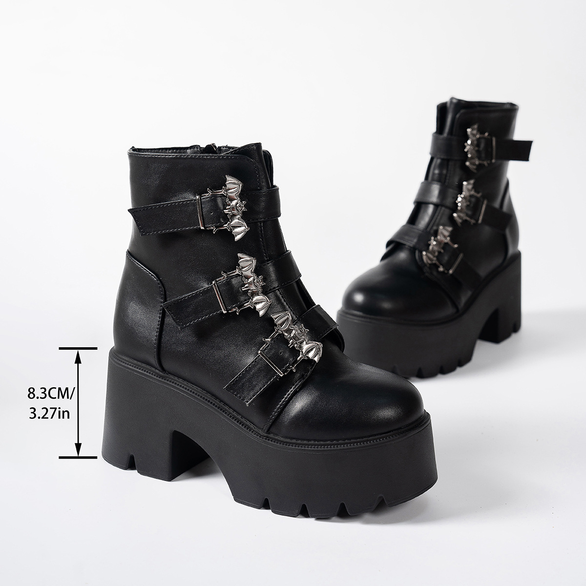 Women's Thick-soled Ankle Boots With Belt Buckle Decoration – Bild 6