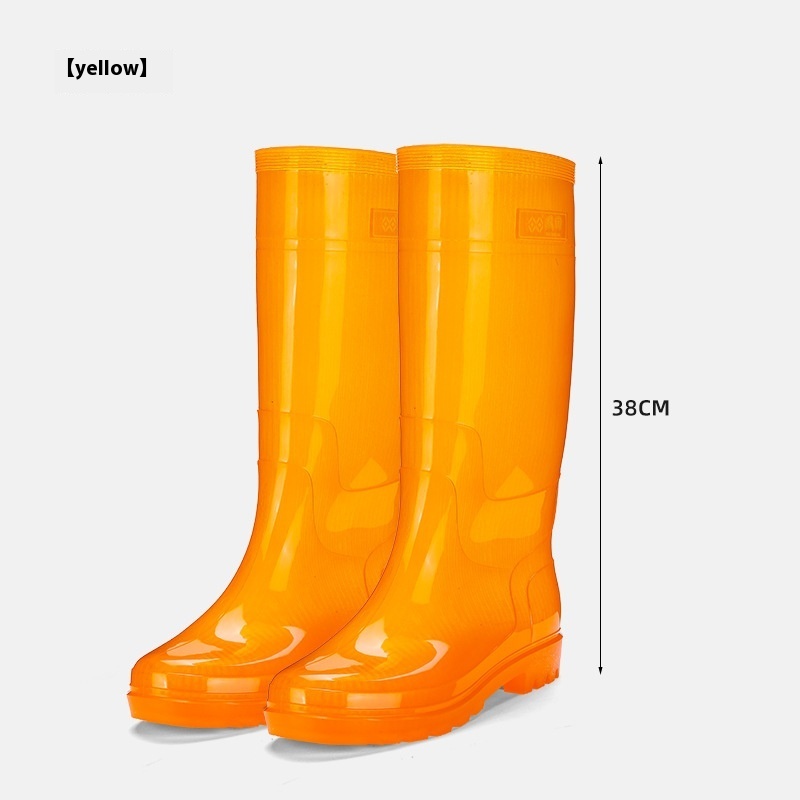 Men's Knee-high Rain Boots Non-woven Jelly Non-slip Wear-resistant Rubber Shoes — изображение 8
