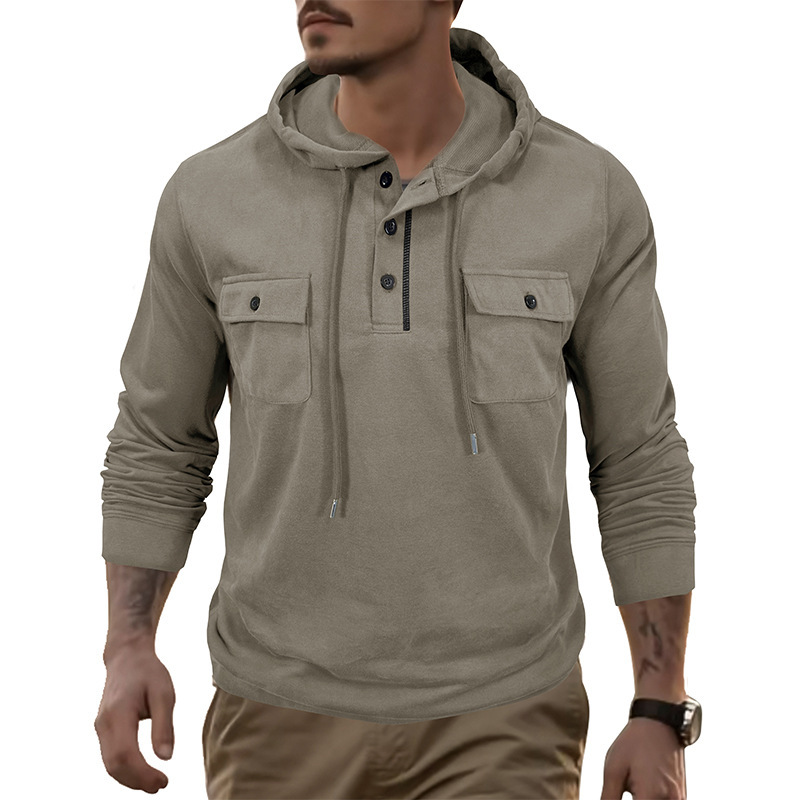 Men's Sweater Long-sleeved Sports Pocket Hooded Top - Image 2