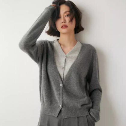 Women's Fake Two-piece V-neck Sweater