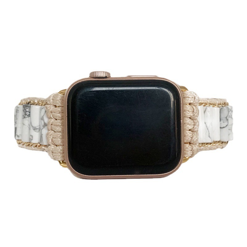 Fashion Natural White Pine Stone Woven Watch Band - Image 4