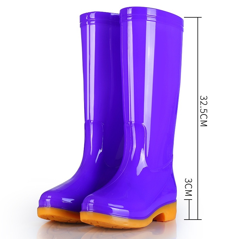 Women's Rain Boots Mid-high Tube Fashion Velvet Padded Thick Rain Boots Warm Winter Rain Boots Non-slip Adult — изображение 6