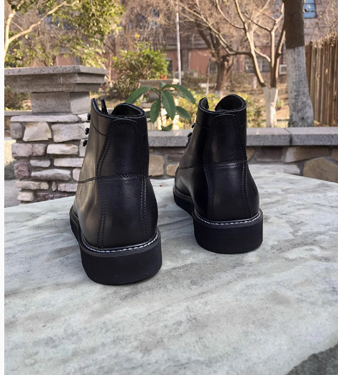 Dark Retro Distressed Motorcycle Monkey Face Short Face Worker Boot - Image 3