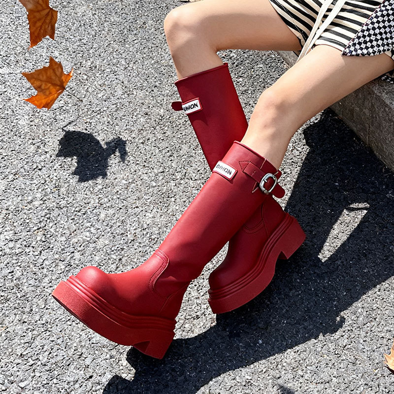 British Style All-match Slimming Thick Bottom Increased By Knight Boots - Image 4