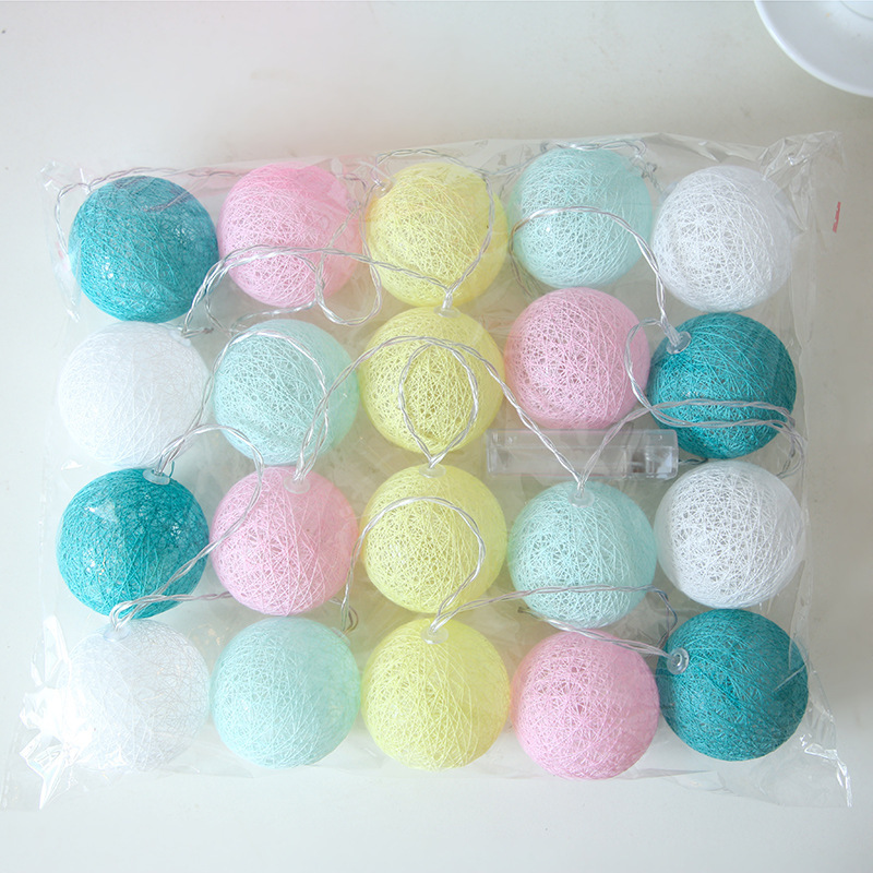 Led Ornamental Festoon Lamp Cotton Ball String Lights - Image 5