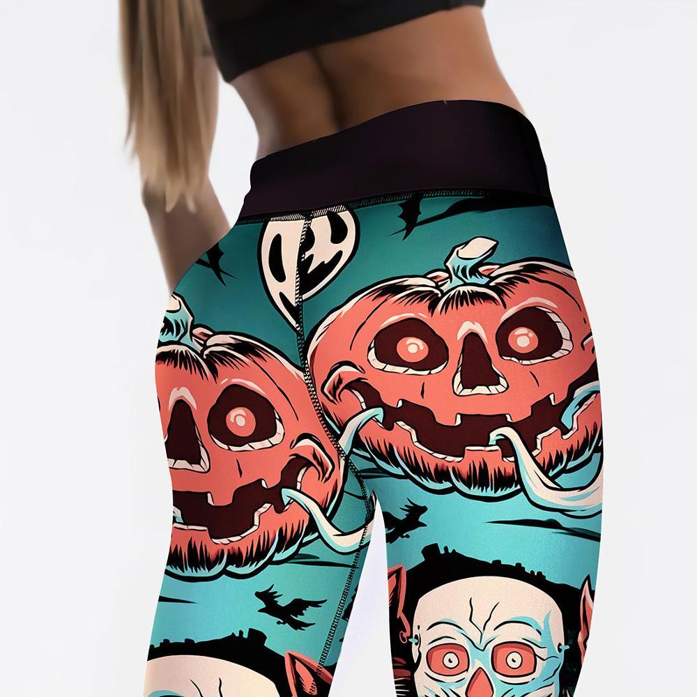 Halloween Pumpkin Digital Print Yoga Pants - Image 2