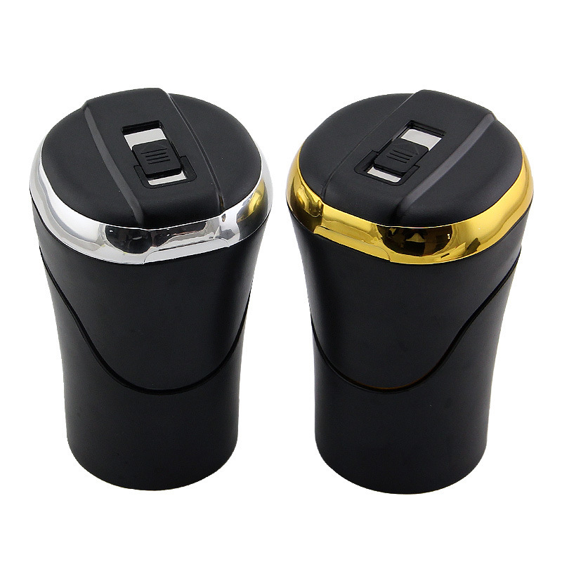 Push-pull Lighter Accessories Smokeless Detachable USB Rechargable Car Ashtray Home Portable Smell Proof With Lid LED Blue Light - Image 3