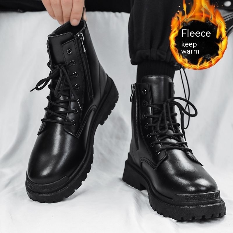 Men's Mid-top Tide British Leather Boots - Image 3