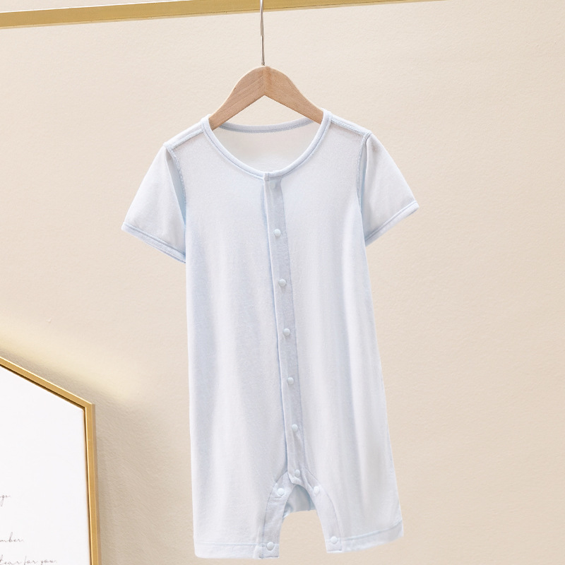 Bamboo Fiber Clothes For Babies Thin Baby Short Sleeve Jumpsuit - Image 7