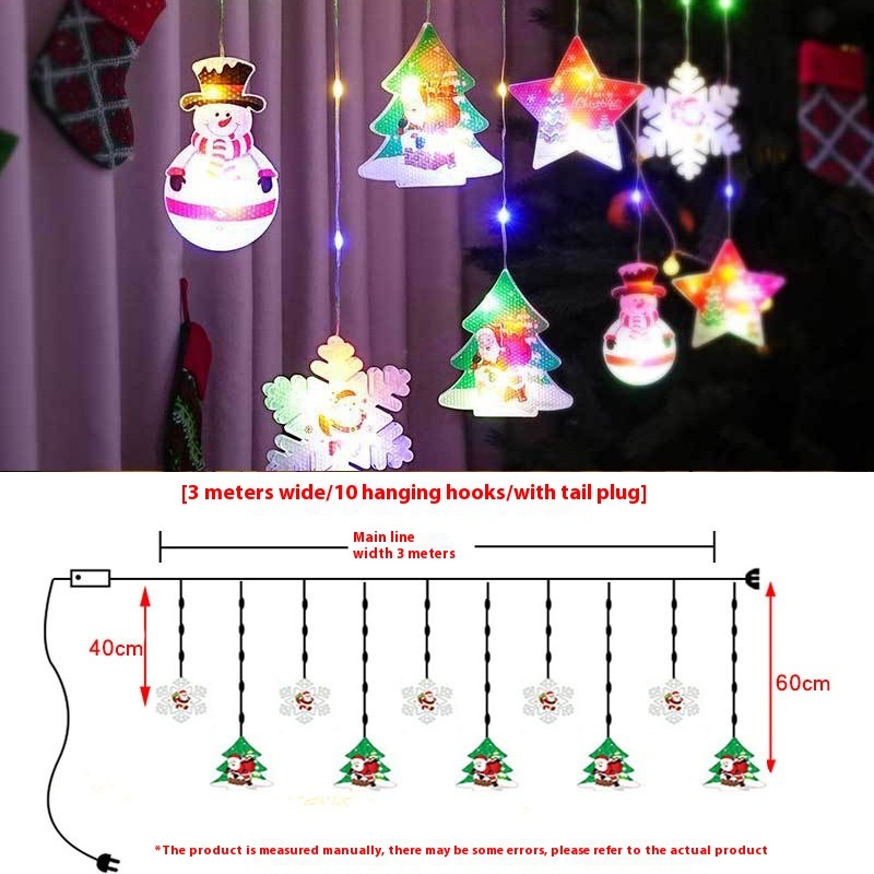 Painted Christmas Curtain Lights Holiday Layout Rubber-covered Wire Ambience Light - Image 7