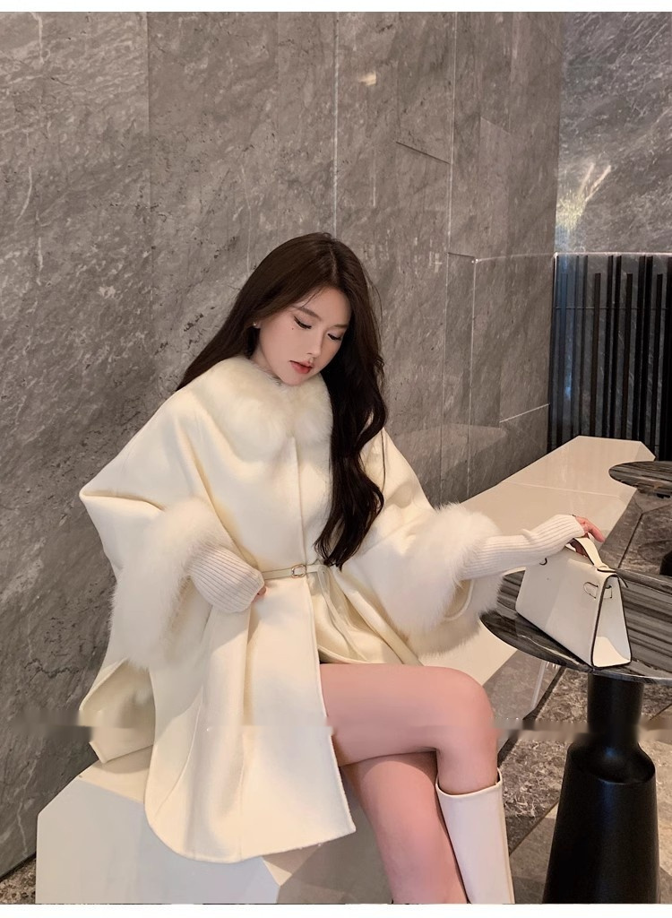 Reversible Cashmere Coat Mid-length High-end Sense - Image 6