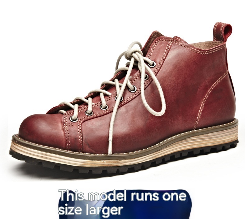 Men's Vintage Leather Big Toe Martin Boots - Image 6