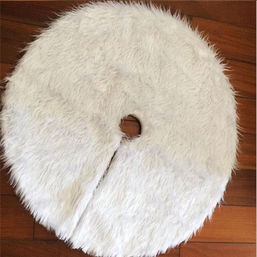 Pure white plush Christmas tree skirt Christmas plush tree skirt 78cm 90cm 122cm Christmas tree decoration tree - Image 7