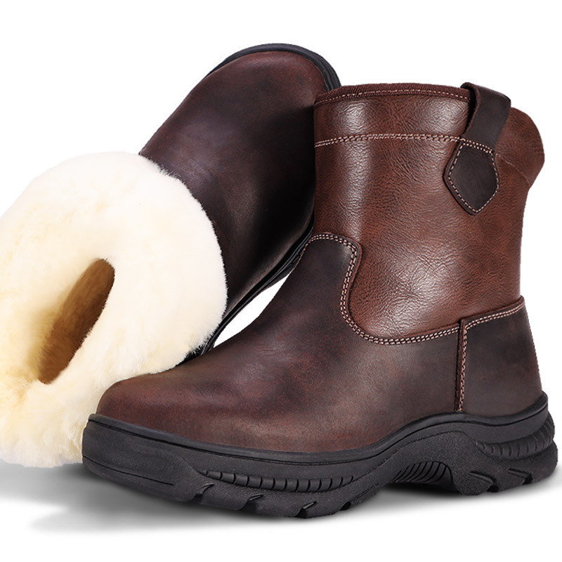 Warm Fur Integrated Wool Boots Waterproof Non-slip Platform Cotton Shoes - Image 5