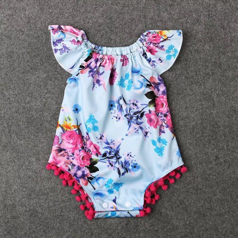 Summer Baby Crawling Clothes Girls Floral Jumpsuit Children's Clothing – Bild 6