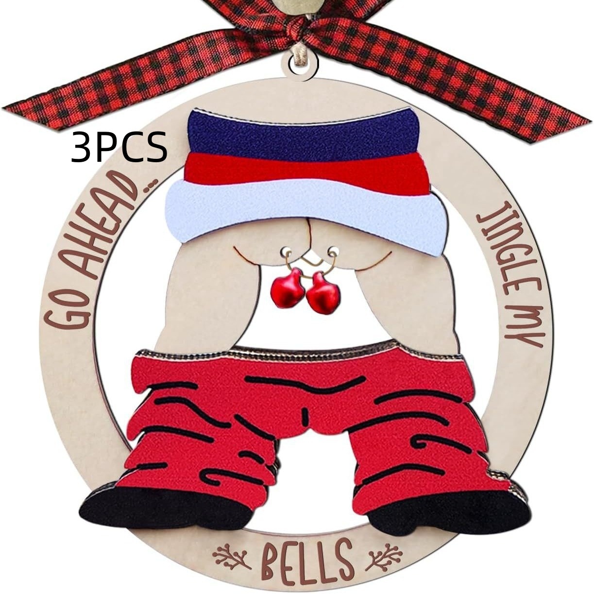 Christmas Gift Pendant Bell Wooden Hanging Decoration Pendant — изображение 7