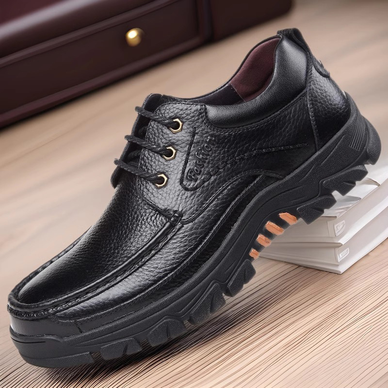 Casual Leather Shoes Men's Summer Breathable Non-stinky Feet Work Shoes – Bild 7