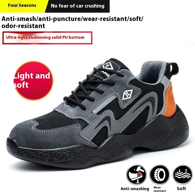 Men's Anti-smashing And Anti-penetration Steel Toe Cap Lightweight And Wear-resistant Work Shoes — изображение 5