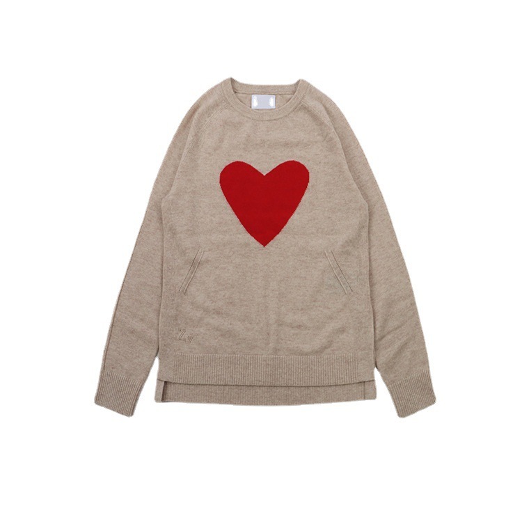 French Style Round Neck And Heart Pattern Long Sleeves - Image 2