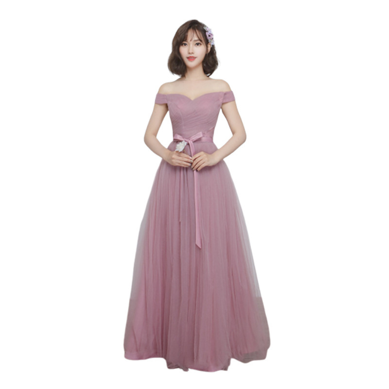 Bridesmaid Dress Long Cameo Brown Mesh Comfortable Thin Satin Bridesmaid Host Dinner Dress — изображение 5