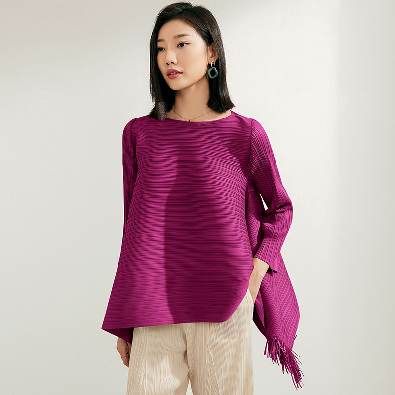 Pleated A- Line Loose Slimming Top - Image 7