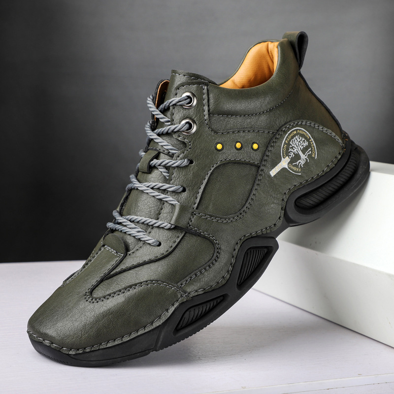 Leather flat bottomed outdoor work wear casual shoes – Bild 6