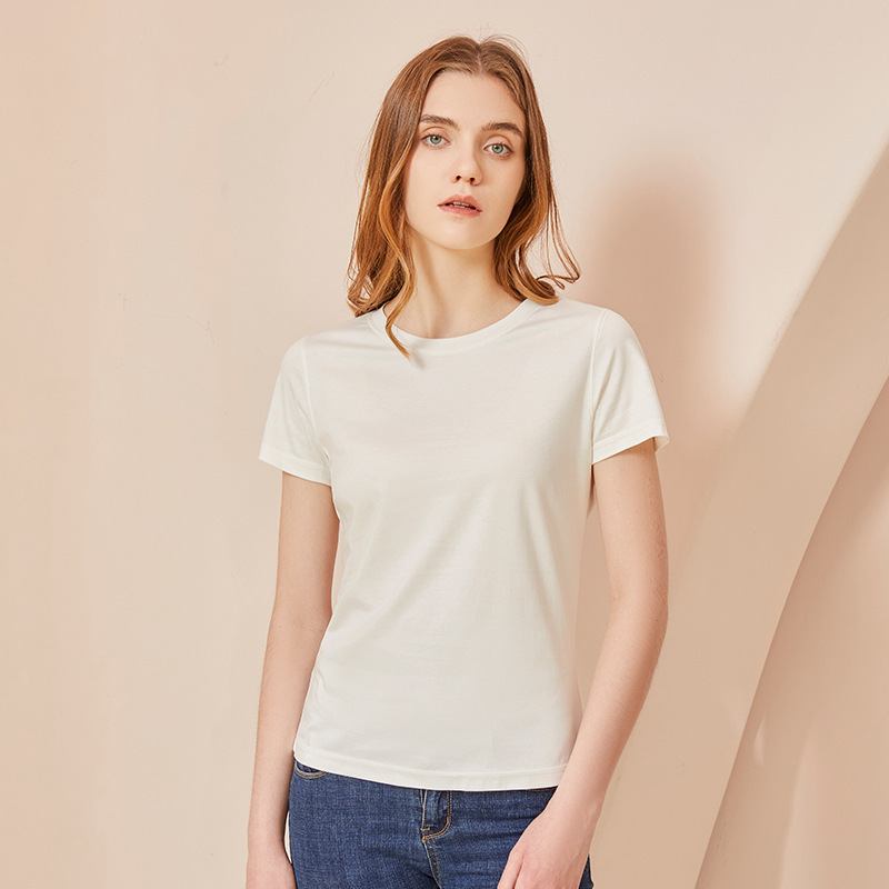 Summer Women's Thin Silkworm Silk Cool Cotton Short Sleeve – Bild 3