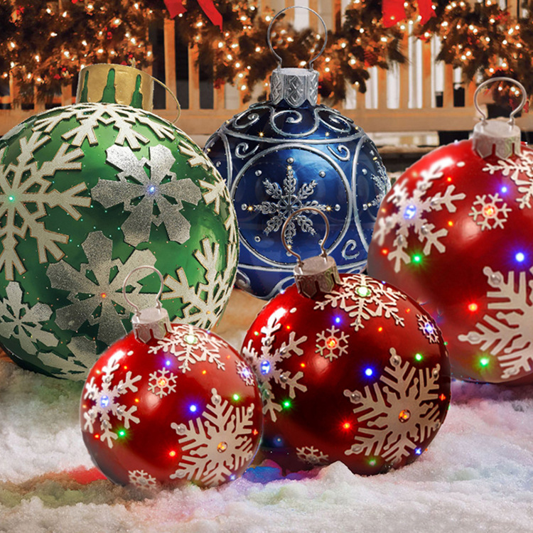 Christmas Ornament Ball Outdoor Pvc 60CM Inflatable Decorated Ball PVC Giant Big Large Balls Xmas Tree Decorations Toy Ball - Image 2