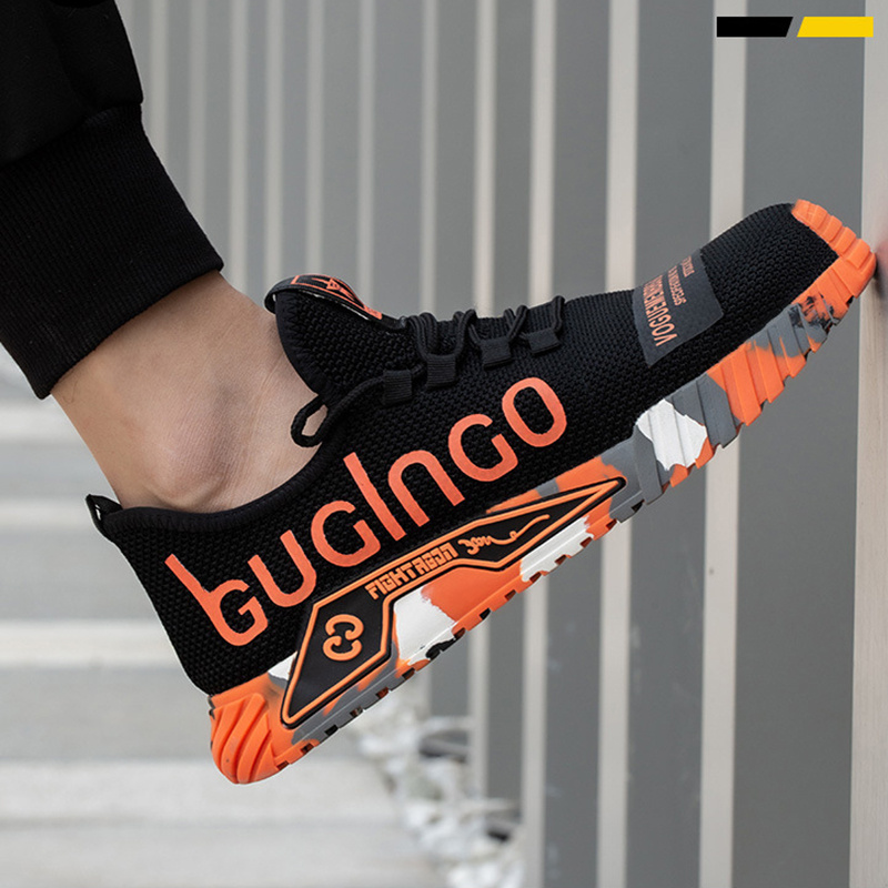 Indestructible Steel Toe Work Shoes For Men Letter Print Puncture Proof Sneakers – Bild 7