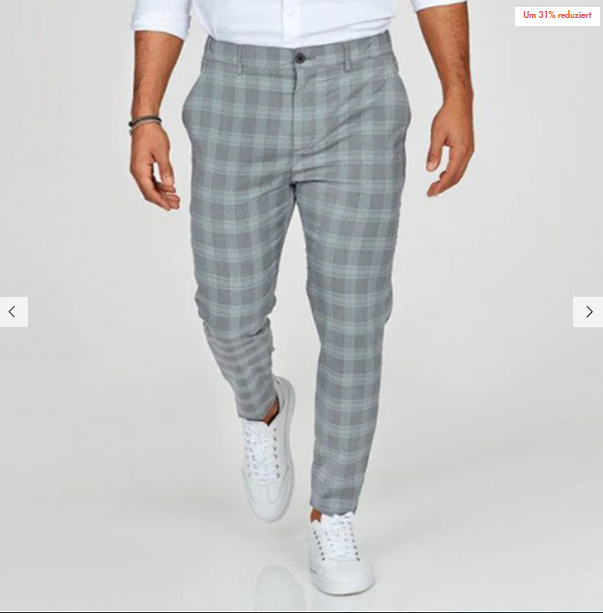 Plaid Print Pants Men's Casual Trousers Loose And Thin - Image 7