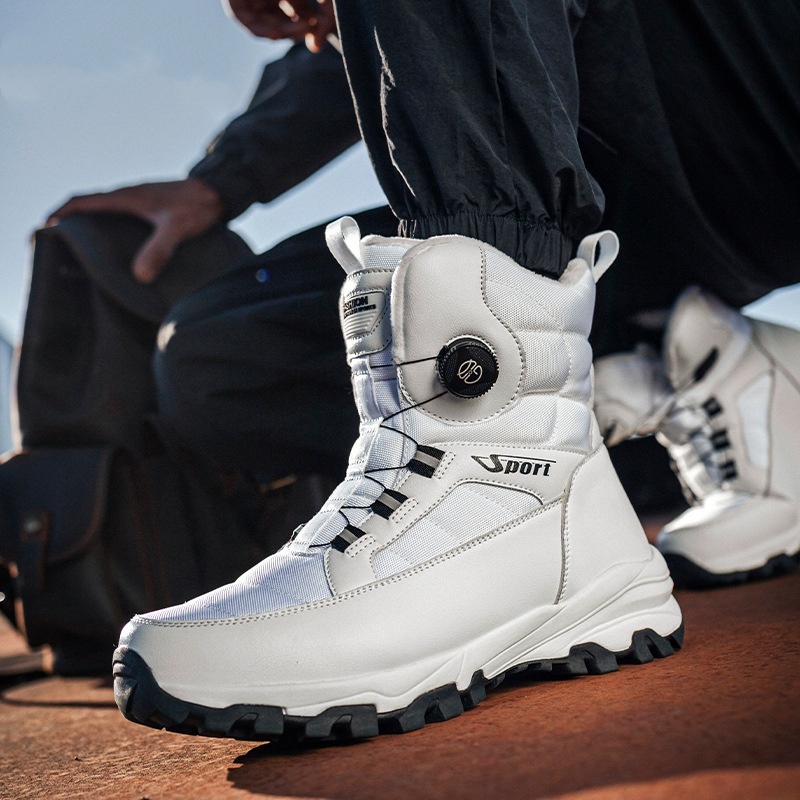 Men's Thickened Fleece-lined Ski Cotton-padded Shoes Non-slip Cold-proof Snow Boots - Image 4