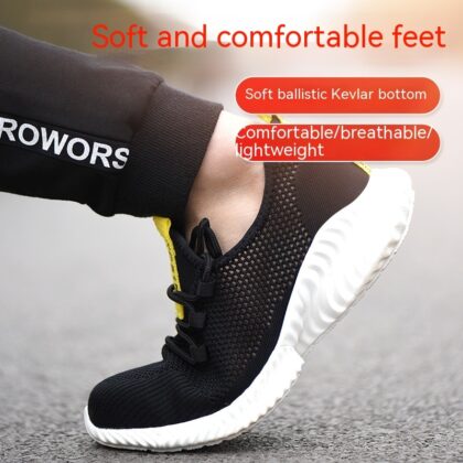 Men's Fashionable Breathable Steel Head Stab-resistant Midsole Light Work Shoes