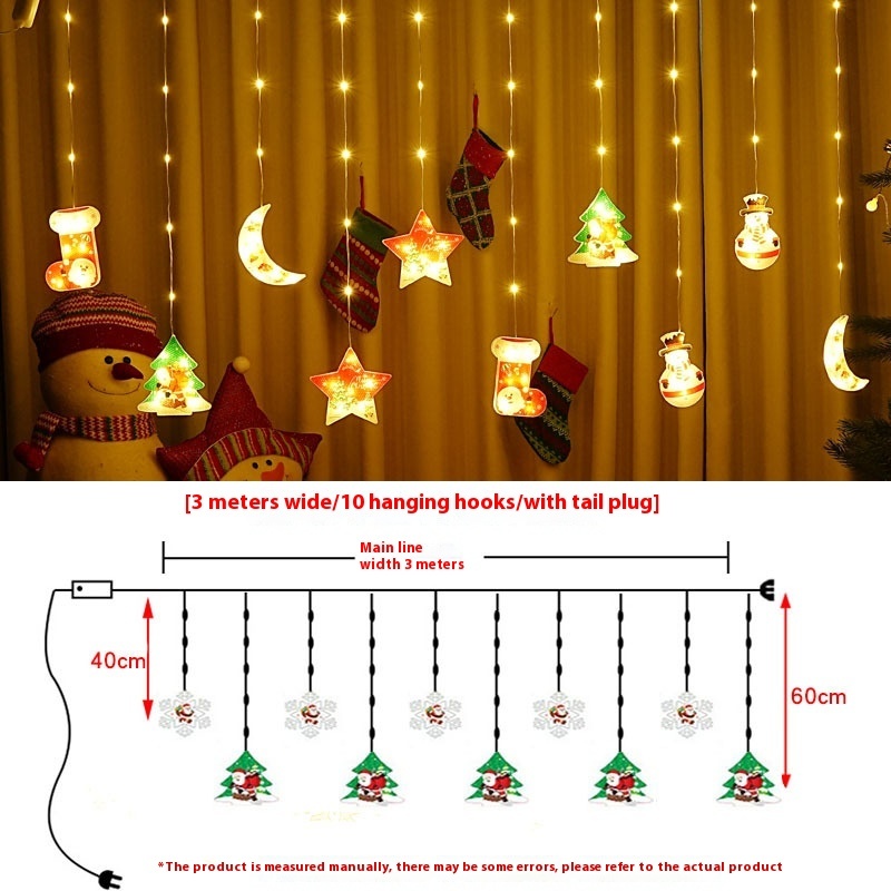 Painted Christmas Curtain Lights Holiday Layout Rubber-covered Wire Ambience Light - Image 6