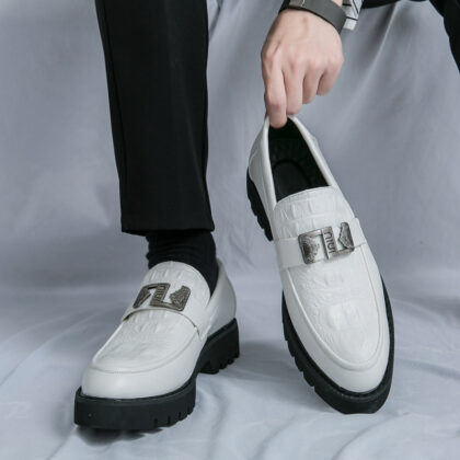 Thick Bottom Slip-on Business Casual Leather Shoes