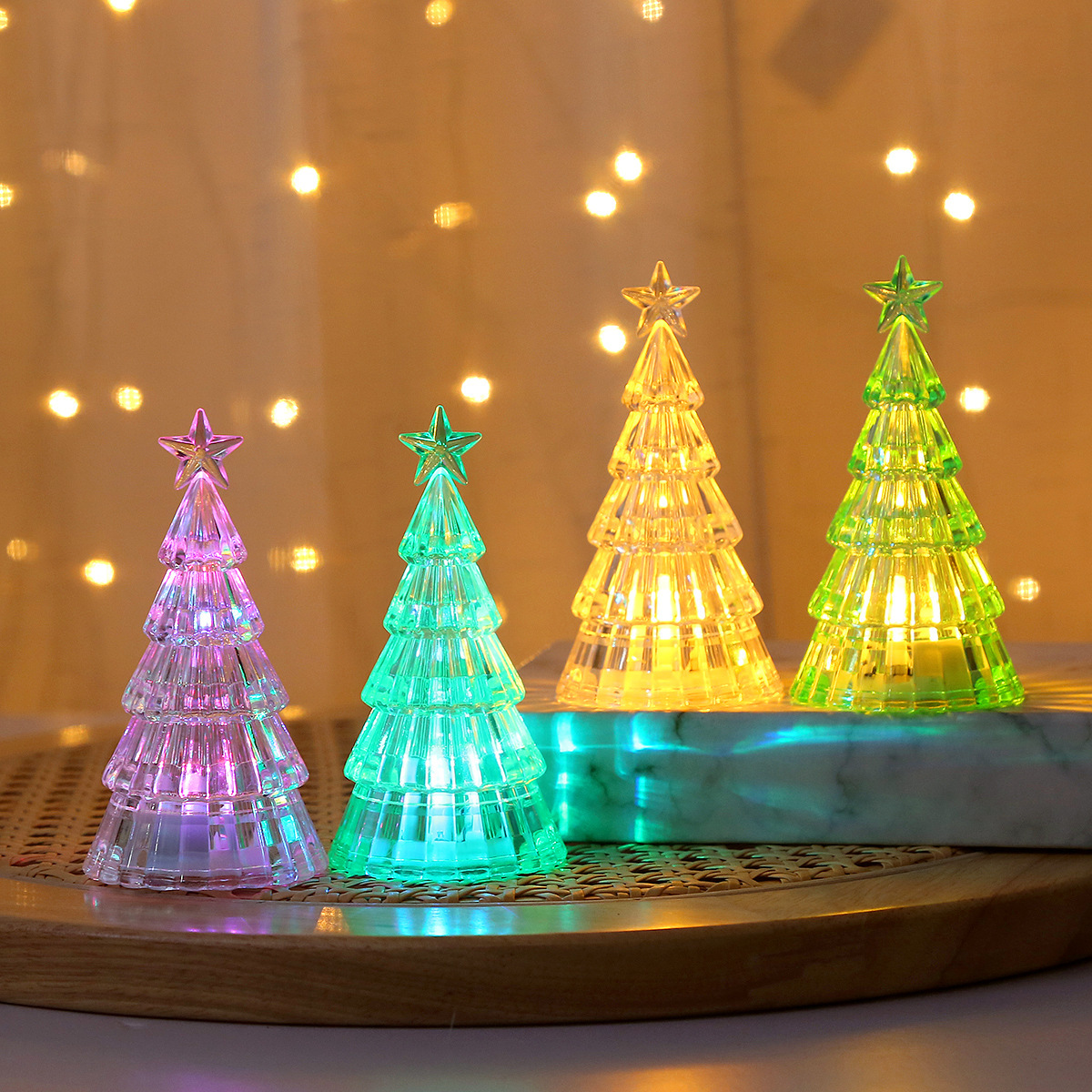 Christmas Decoration Light-emitting Christmas Tree Crystal Small Night Lamp - Image 2