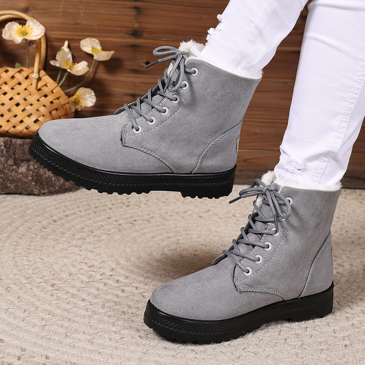 Women's Fashionable Waterproof High-top Cotton-padded Snow Boots — изображение 3
