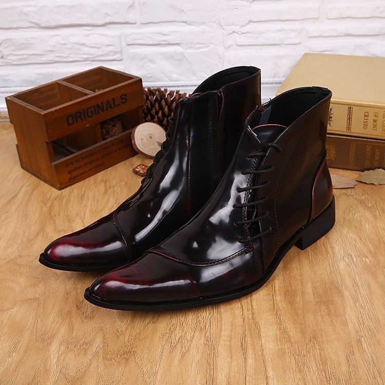 Light Luxury New Korean Style Men's Pointed Leather Boots - Image 6