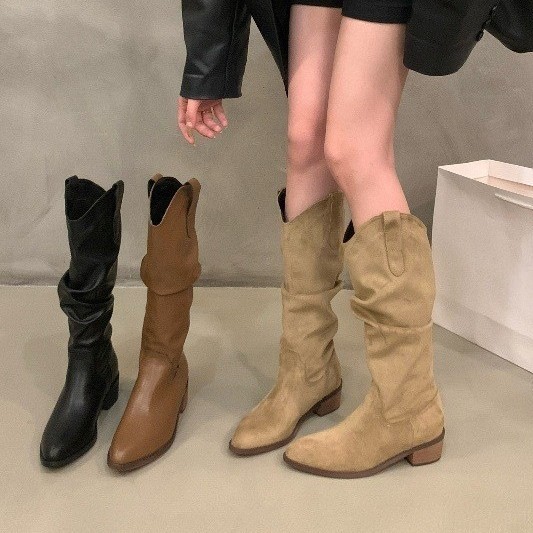 Pointed-toe Western Denim Boots Children