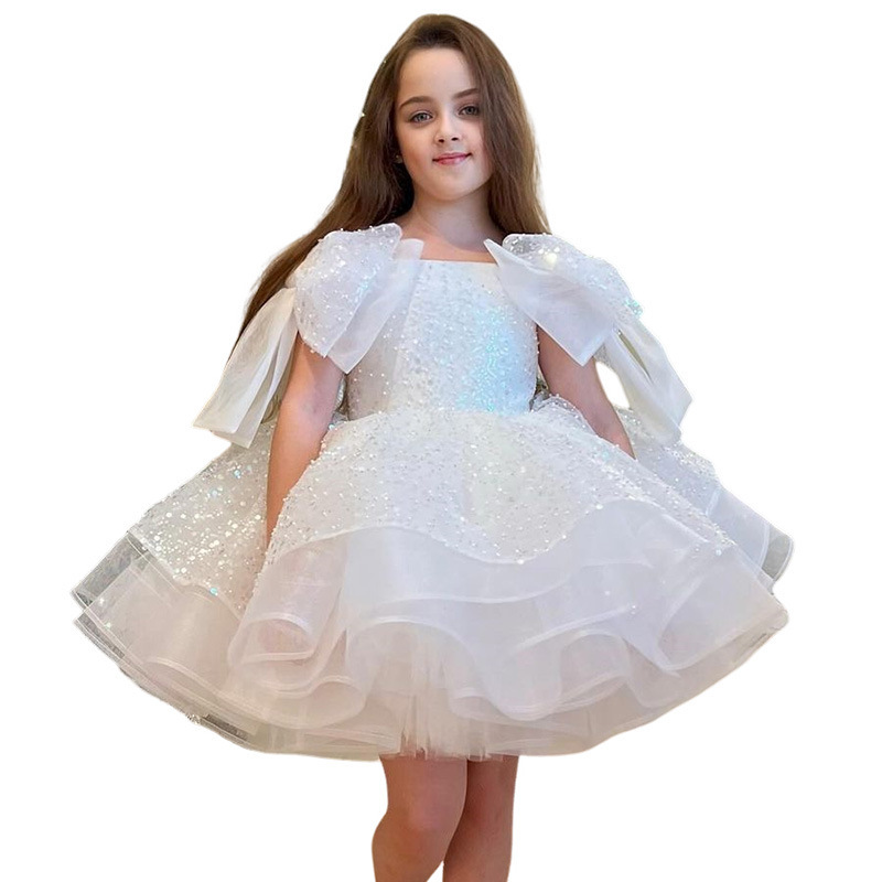 Girls' White Birthday Party Formal Dress Skirt — изображение 5
