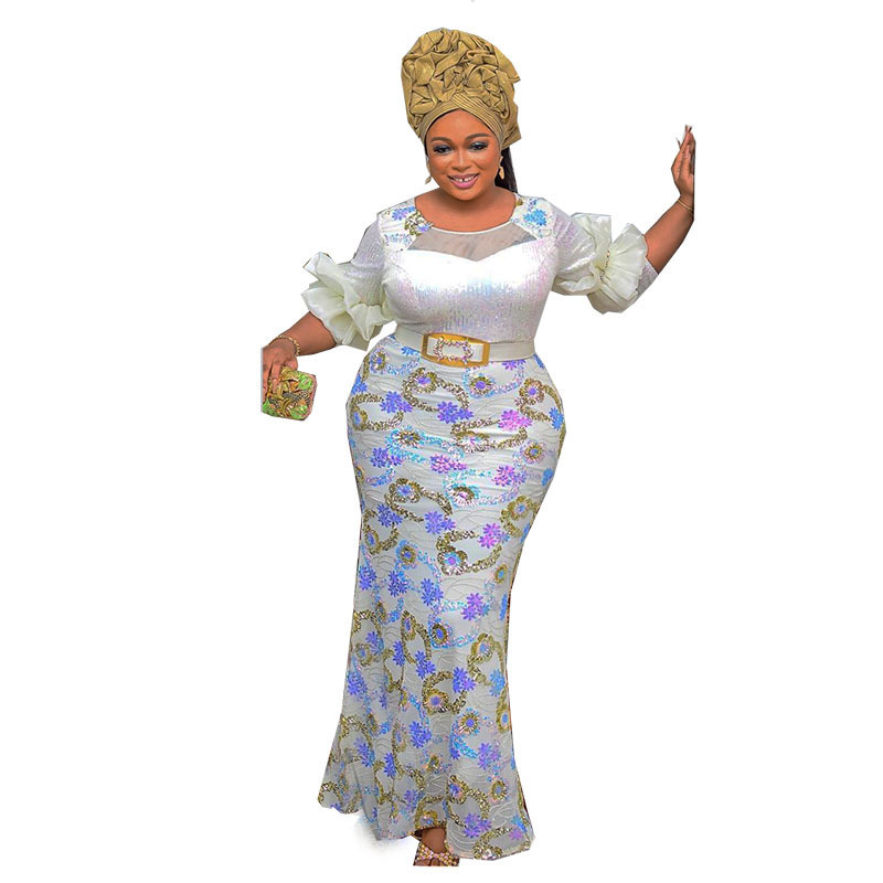 Round Neck Shirt With Half Sleeve Slim Fit Fishtail Dress Formal Dress Evening Wear — изображение 2