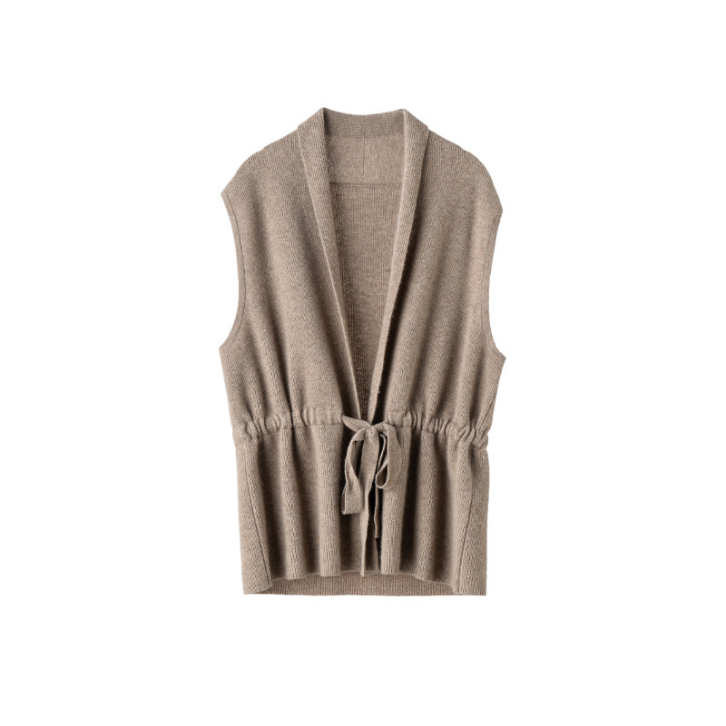 Waist-tight Cashmere Vest Sleeveless Knitted Cardigan For Women - Image 5