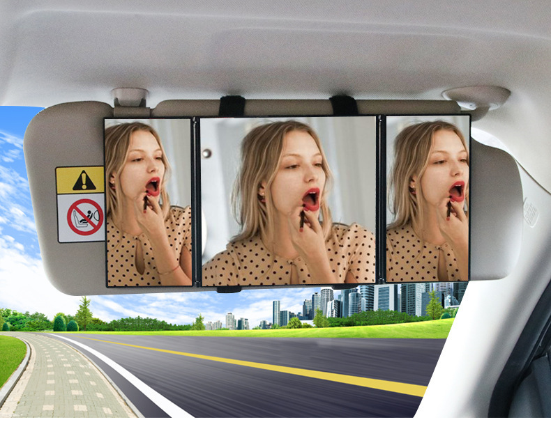 Portable Carry-on Small Car Visor Grooming Mirror - Image 2