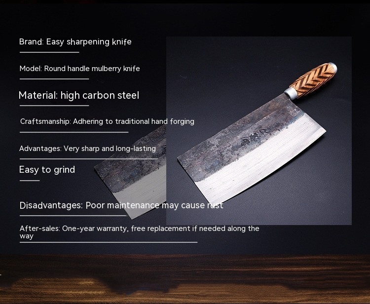 Traditional Iron Kitchen Knife High Carbon Manganese Steel Blade — изображение 7